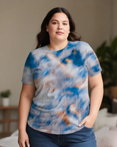 Gradient Tie-dye Women's Plus Size T-shirts